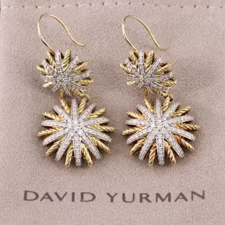 David Yurman Starburst 18K 1.48 CTW Diamond Earrings