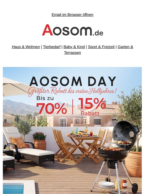 🎉 Aosom Days: Deals, Codes & Gewinne!