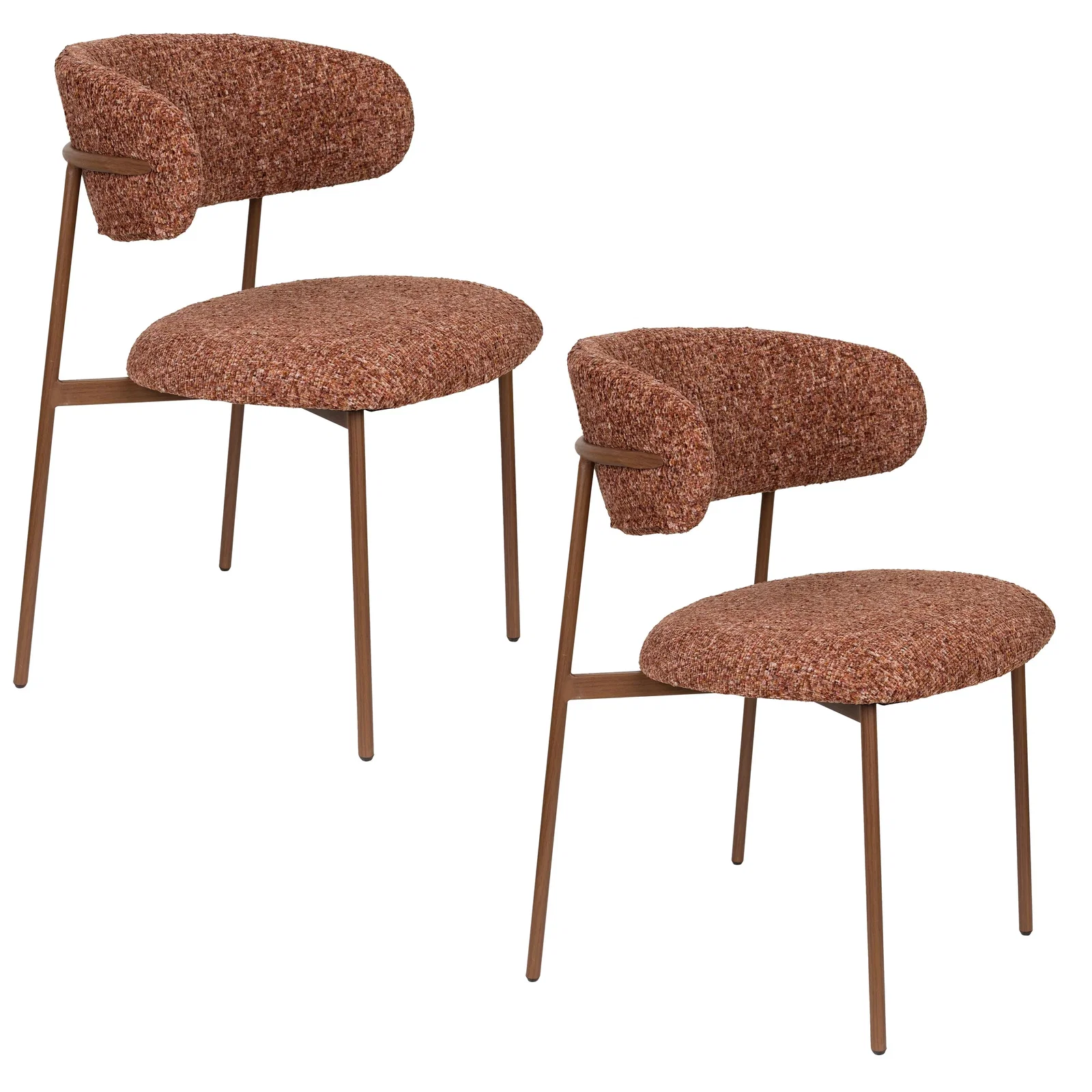 Image of Housecraft Living Claes Eetkamerstoelen Gemêleerd Terra/ rood - Set van 2