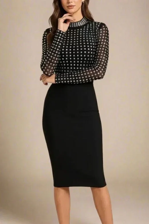 Hazel Long Sleeve Bodycon Dress - Classic Black