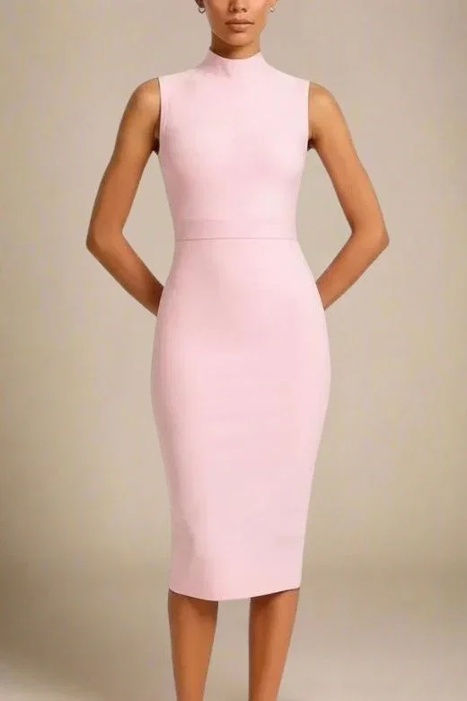 Grace Bandage Midi Dress - Dusty Pink