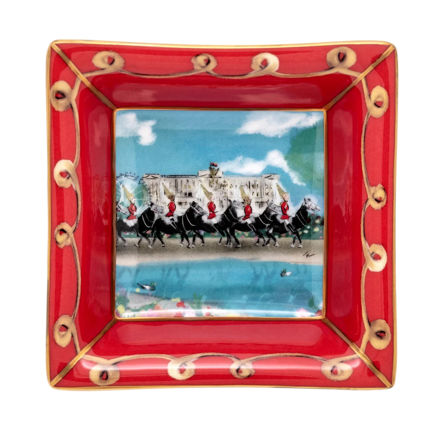 Image of Tug Rice "Life Guards on Parade" - Fine Bone China Square Trinket Tray