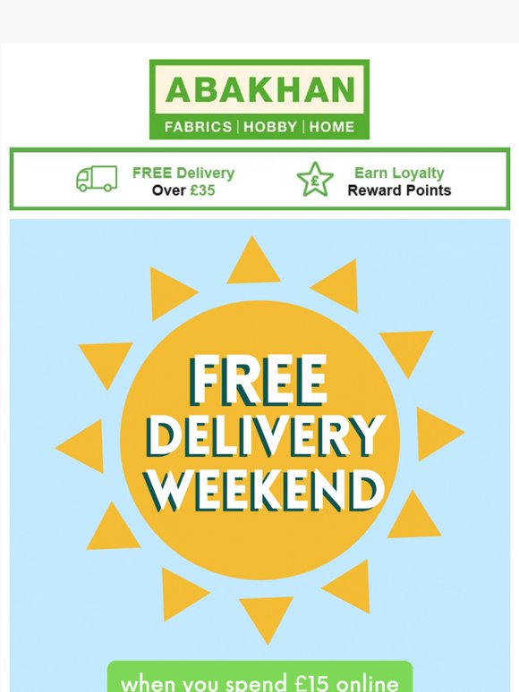 ☀️ The Sun Is Shining - Celebrate with FREE Delivery!!