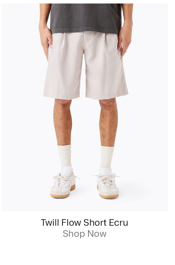 Twill Flow Short Ecru