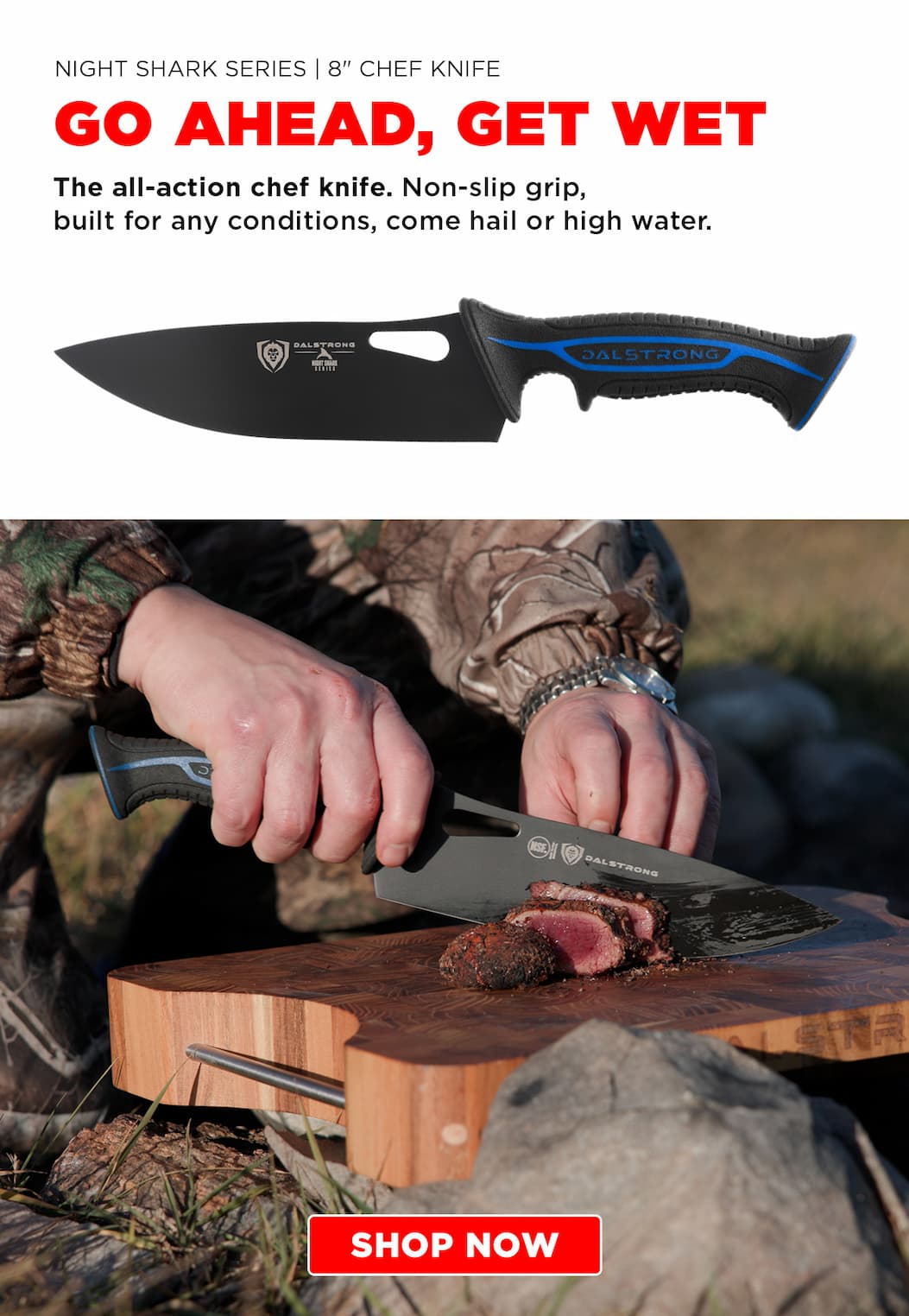 Night Shark Series 8" Outdoor Chef Knife