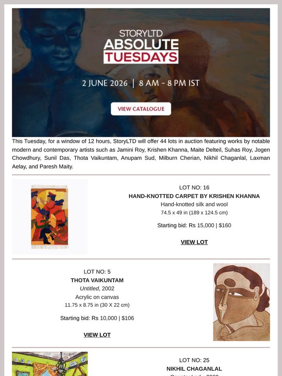 Highlights: Absolute Tuesdays Auction | 2 June 2026