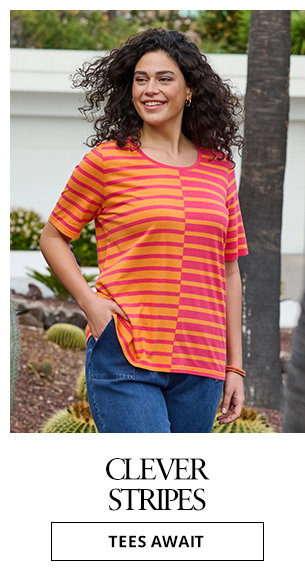 Clever stripes. Tees await.
