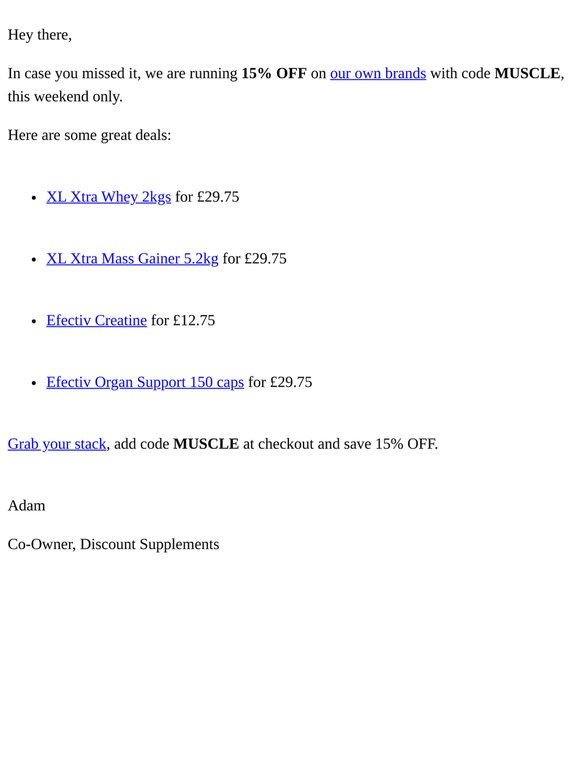 15% OFF for your June restock