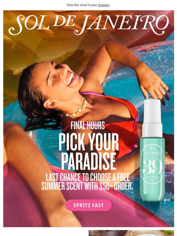 Final hours: Pick your free summer scent 🏝️