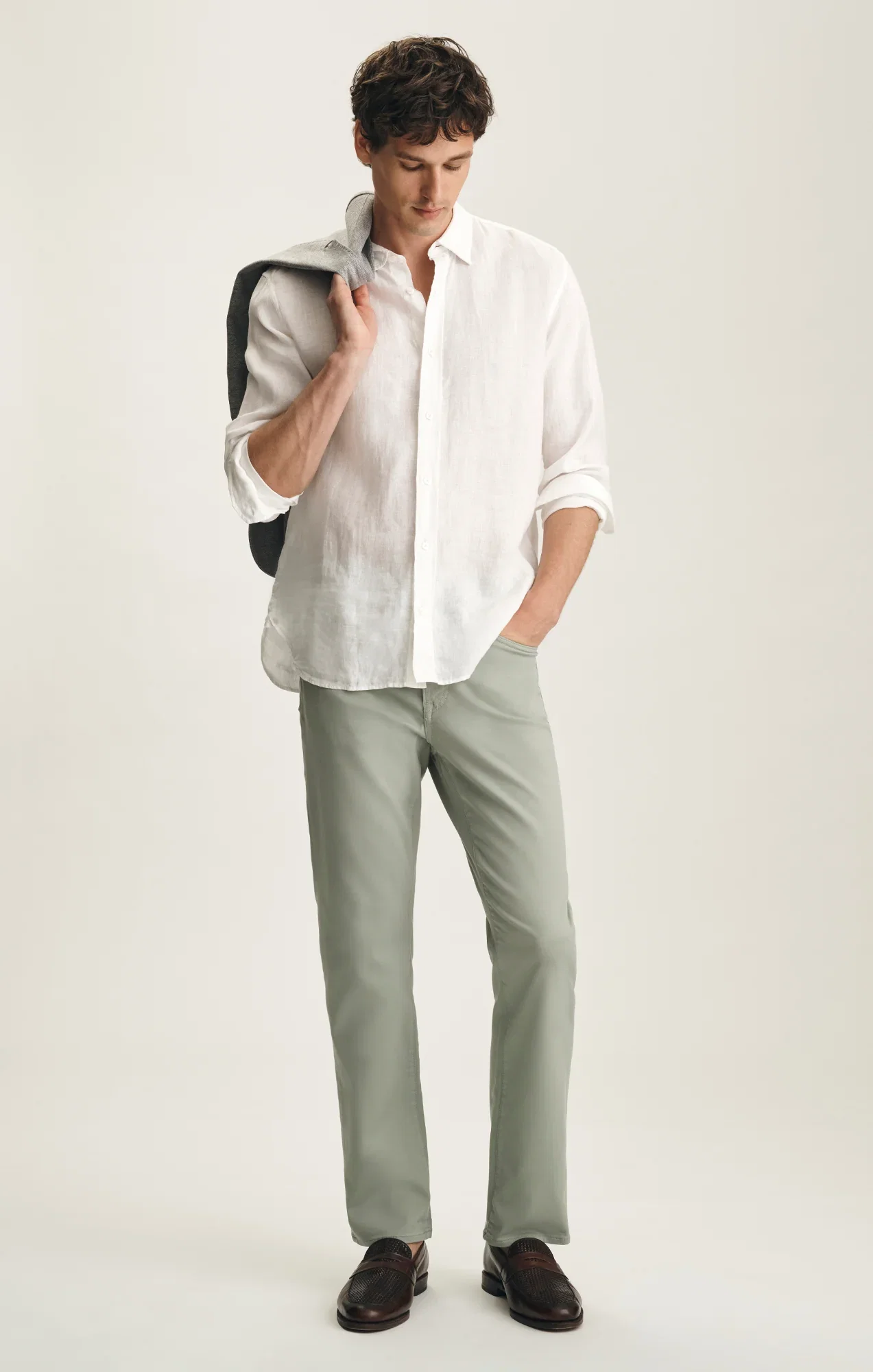 Image of Charisma Relaxed Straight Pants In Sage Coolmax
