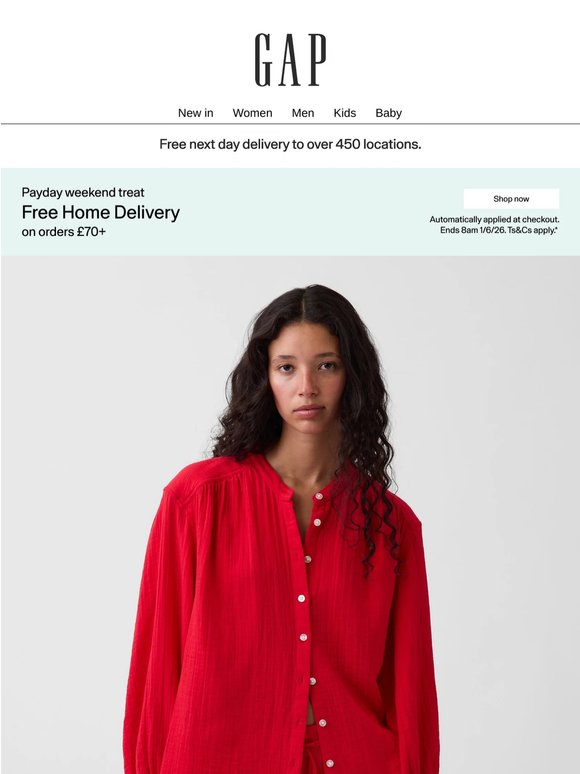 Free delivery this weekend (on orders £70+)