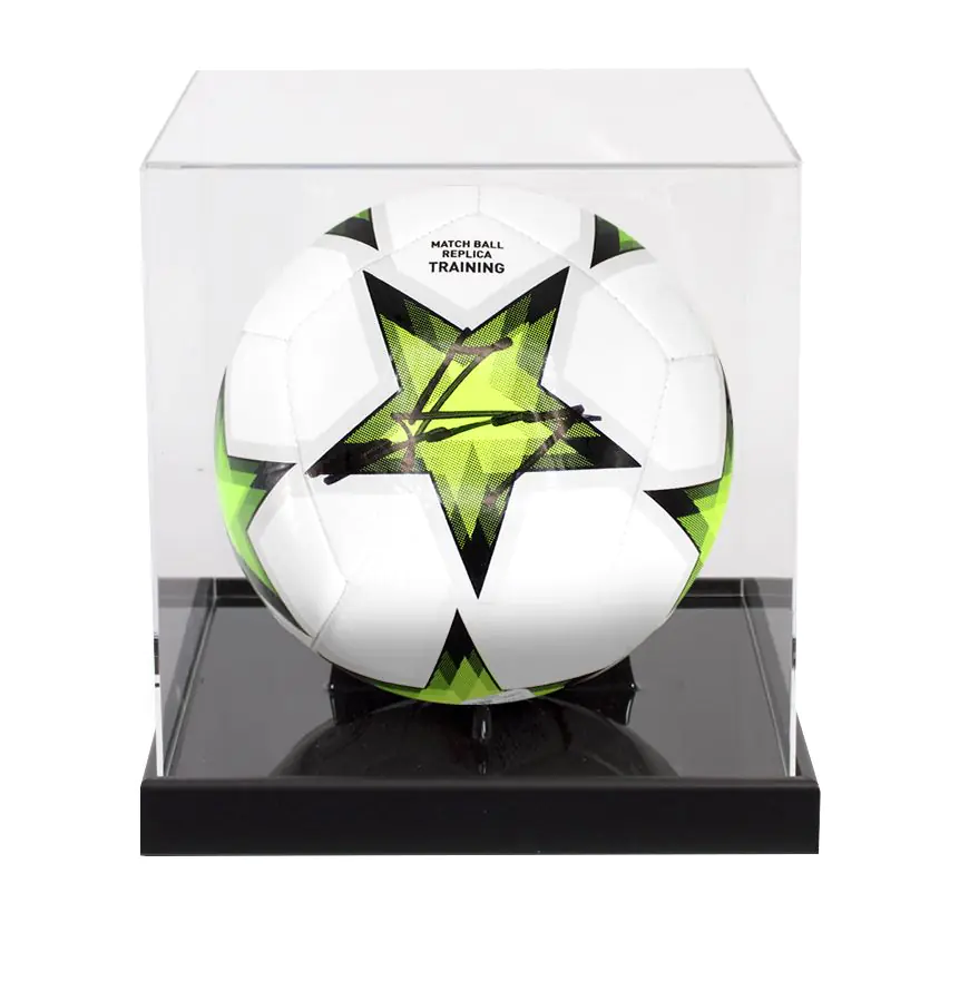 Claude Makelele Signed Football: Champions League - In Acrylic Display Case