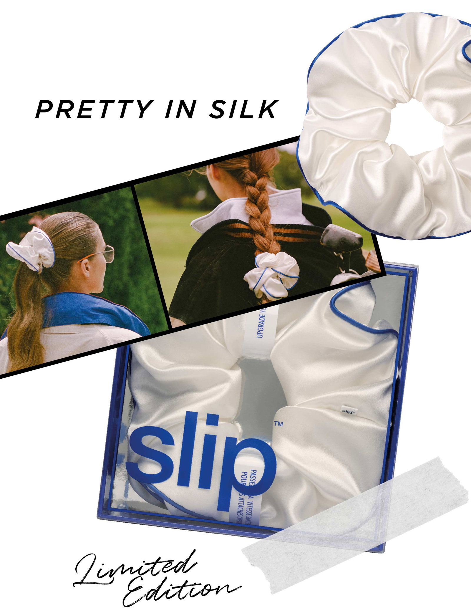 Pure Silk Jumbo Scrunchie - courtside