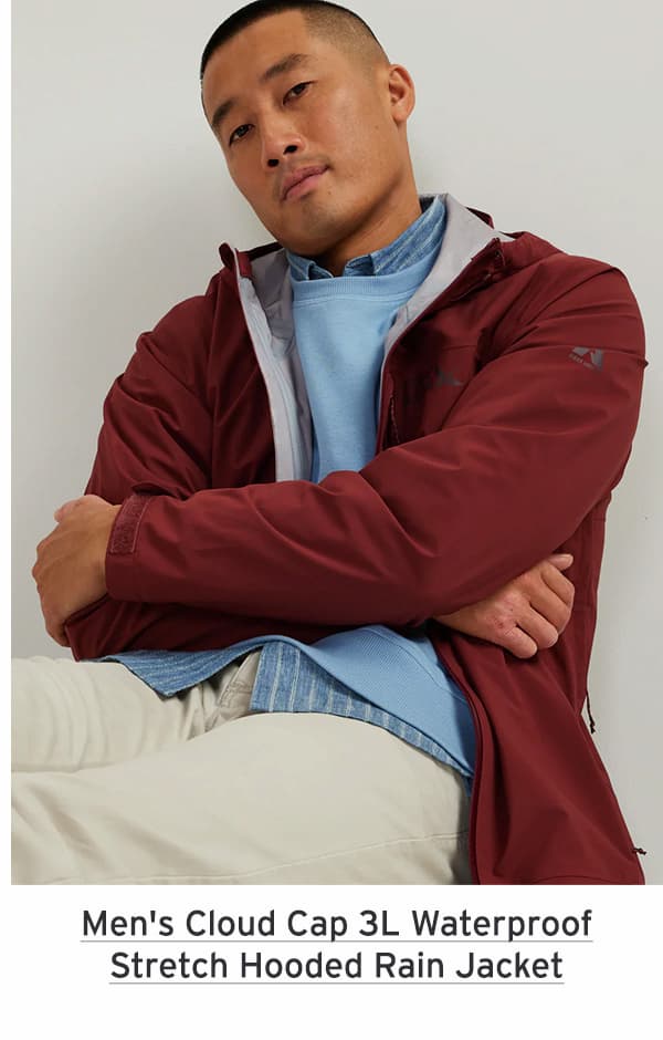 Men's Cloud Cap 3L Waterproof Stretch Hooded Rain Jacket