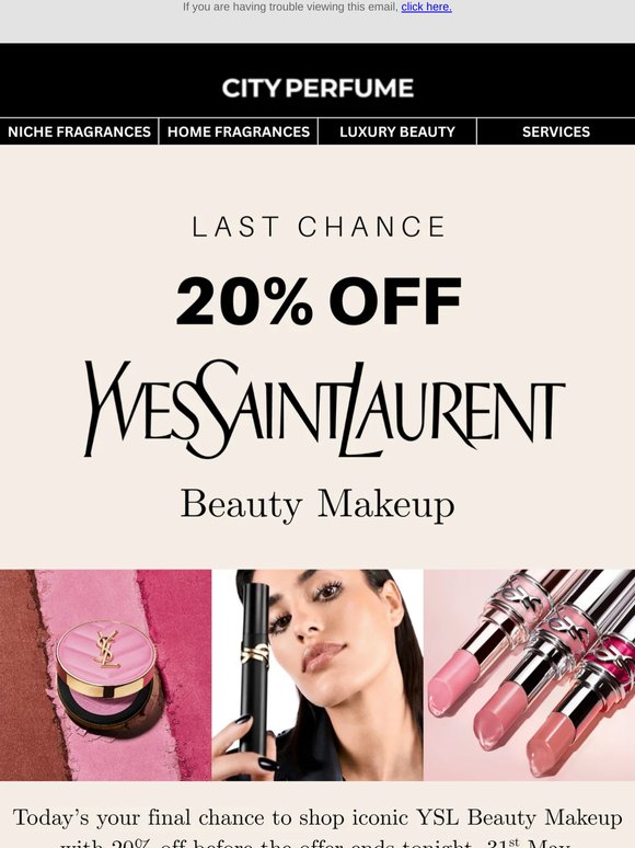 Last Chance: 20% Off YSL Beauty Ends Tonight ✨
