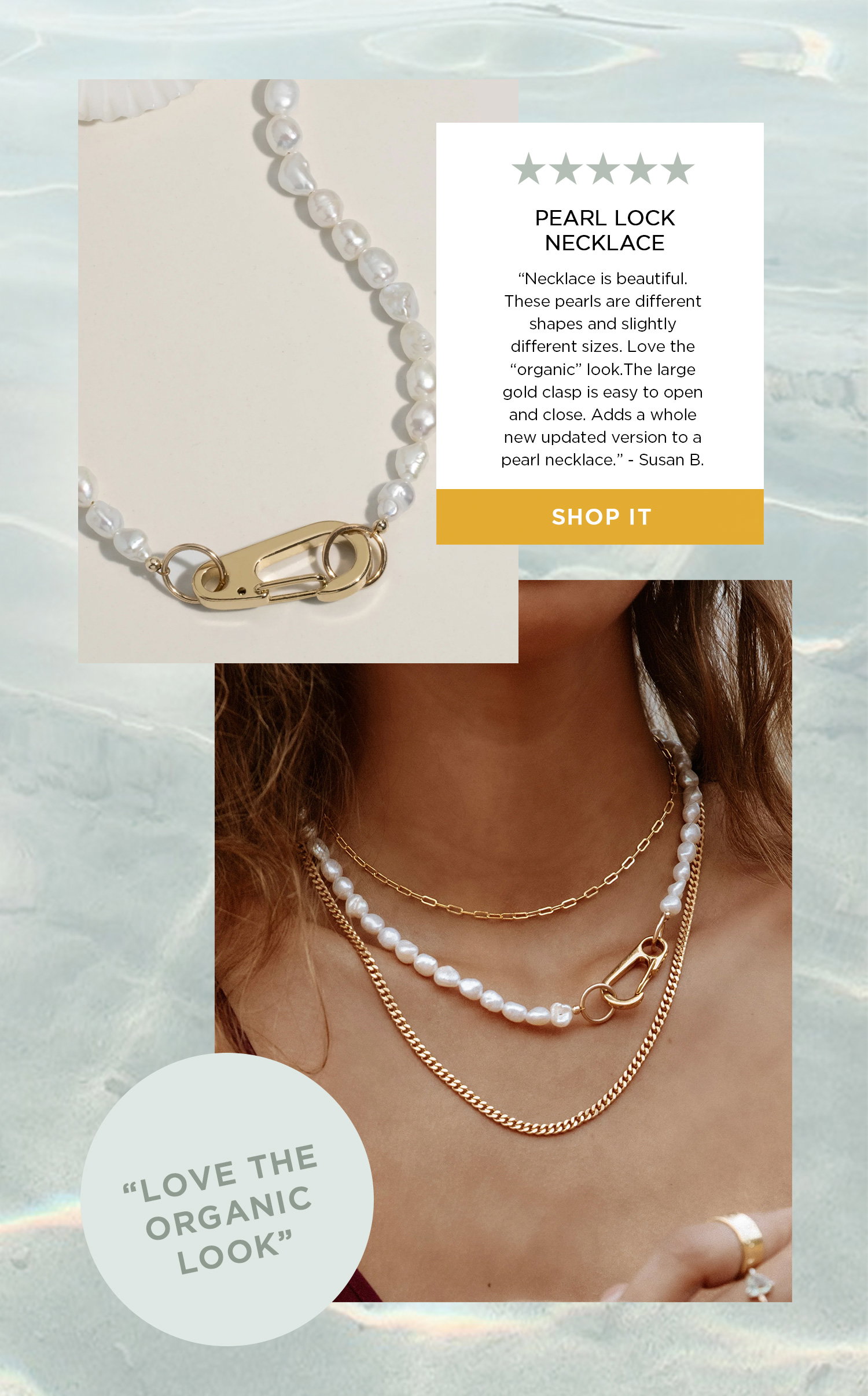 PEARL LOCK NECKLACE | SHOP IT | "LOVE THE ORGANIC LOOK"