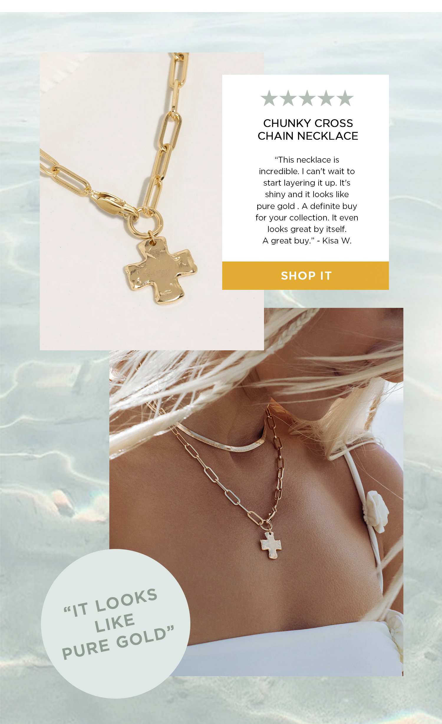 CHUNKY CROSS CHAIN NECKLACE | SHOP IT | "IT LOOKS LIKE PURE GOLD"