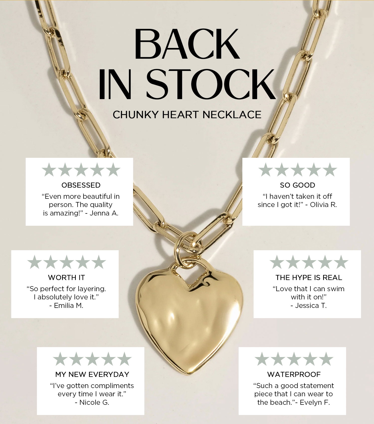 BACK IN STOCK | CHUNKY HEART NECKLACE