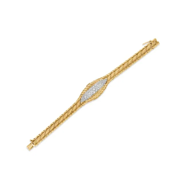 VAN CLEEF & ARPELS DIAMOND AND GOLD BRACELET WATCH