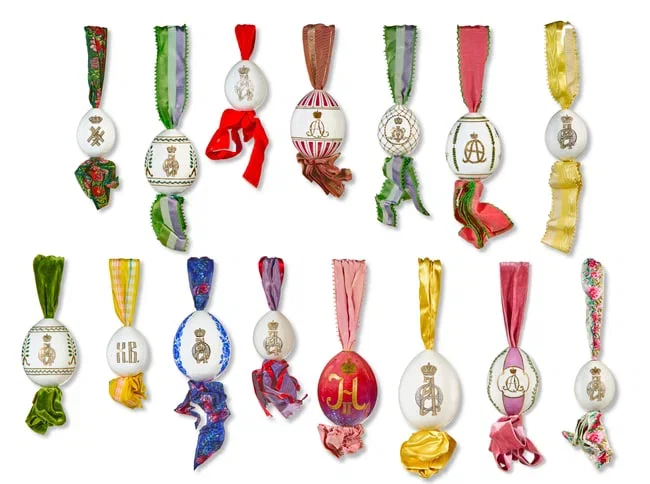 A GROUP OF FIFTEEN RUSSIAN PORCELAIN EASTER EGGS BY THE IMPERIAL PORCELAIN FACTORY, ST. PETERSBURG,