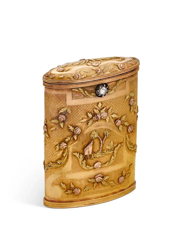 A MEXICAN VARI-COLORED GOLD CHEROOT CASE MEXICO CITY, 1823-1843, ASSAY MASTER CAYETANO BUITRÓN,