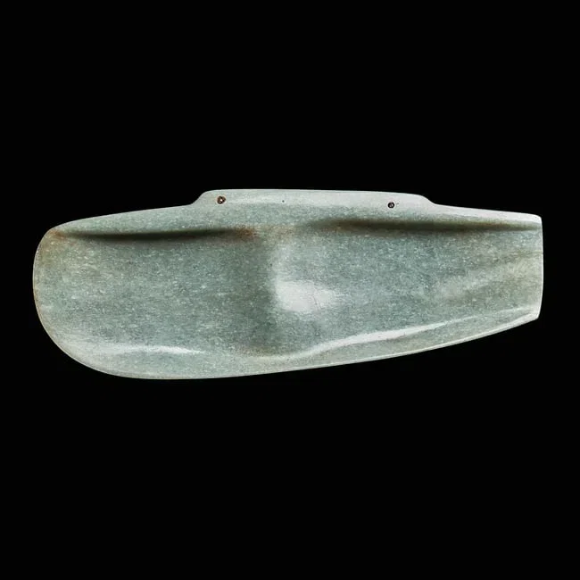 Large Olmec Jade Double Spoon Grinding Pendant