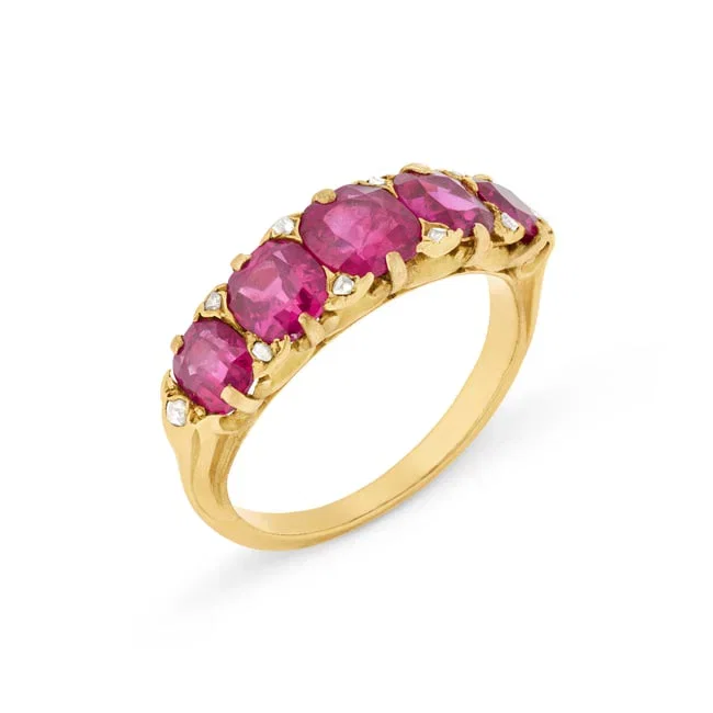 ANTIQUE RUBY AND DIAMOND RING