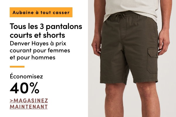 Aubaine à Tout Casser Tous les pantacourts et shorts Denver Hayes à prix courant pour femmes et pour hommes économisez 40%