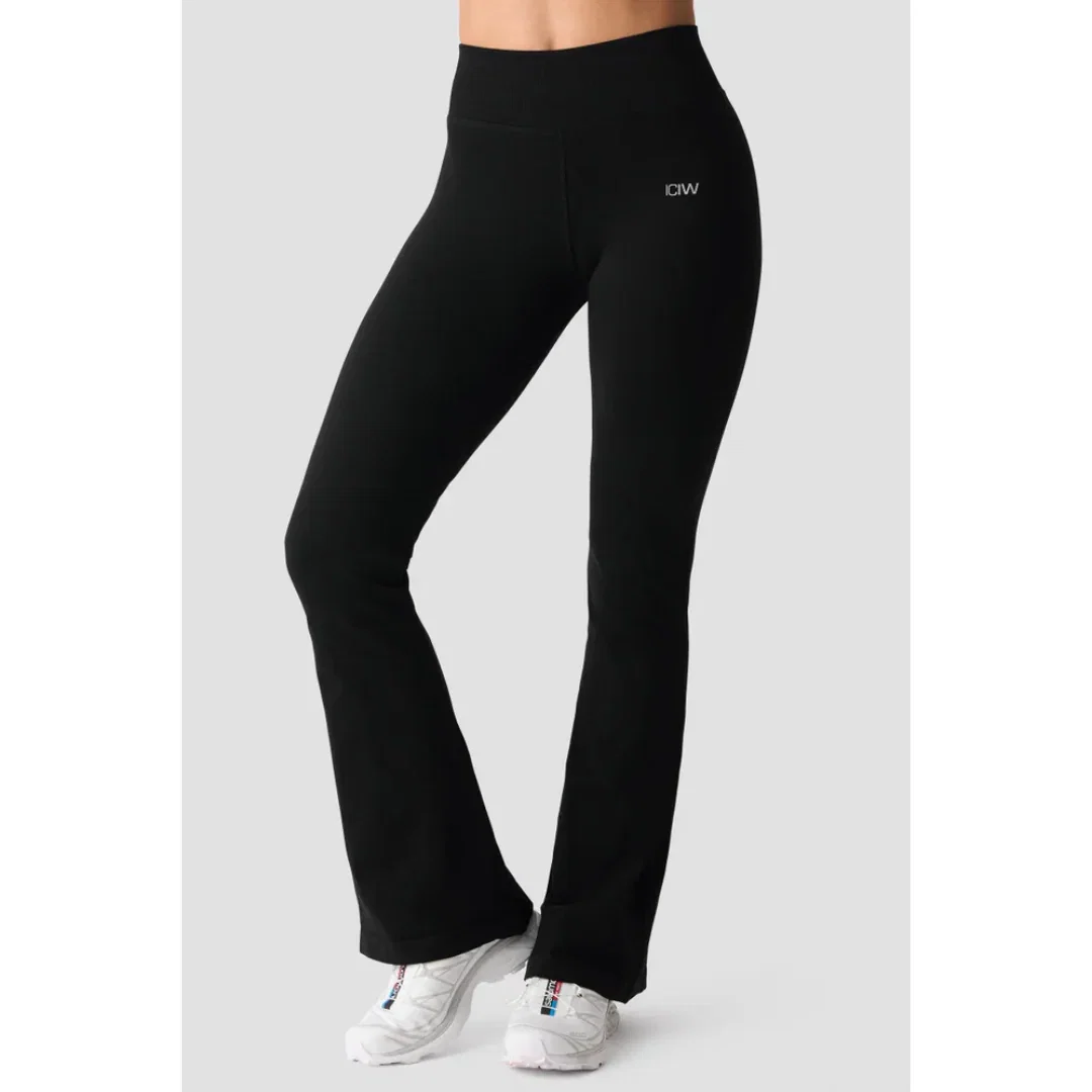 Image of ICIW Smooth Seamless Flared Tights Black