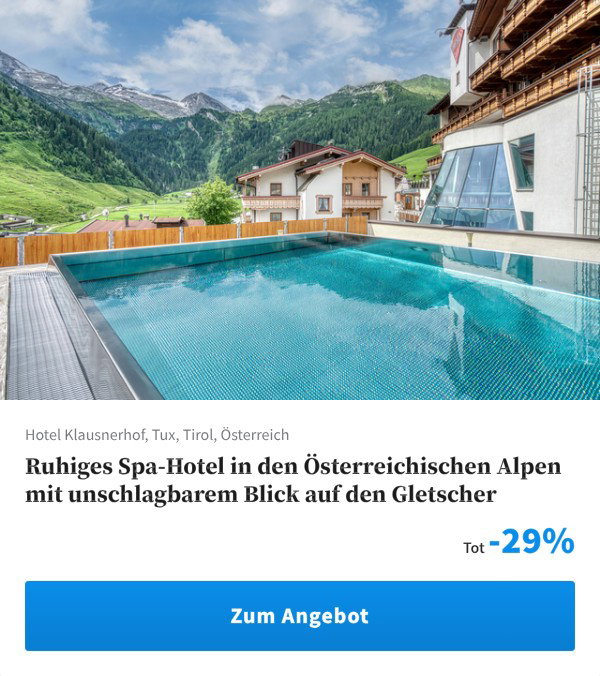 Ruhiges Spa-Hotel in den Österreichischen Alpen mit unschlagbarem Blick auf den Gletscher