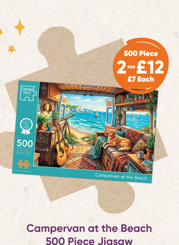 Campervan at the Beach 500 Piece Jigsaw Puzzle - 2 for £12 500 piece £7 each