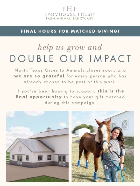 ⏳ Final Hours to Double Your Impact