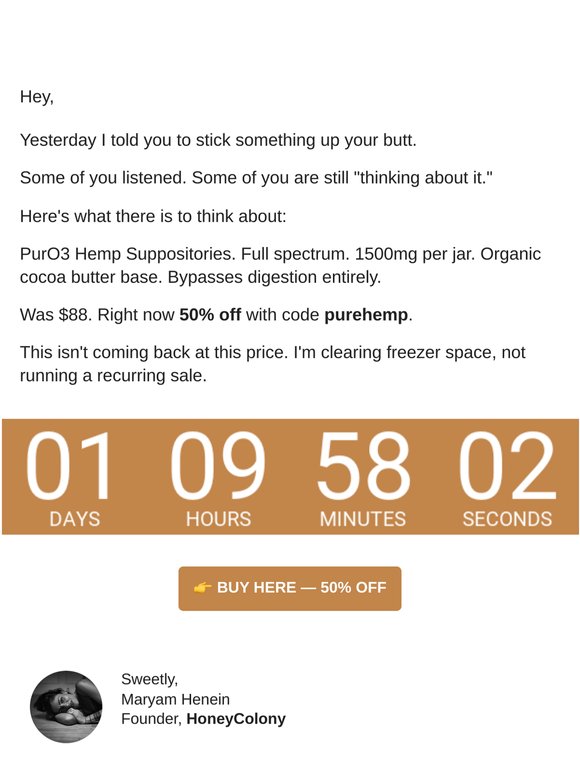 Your colon is still waiting.