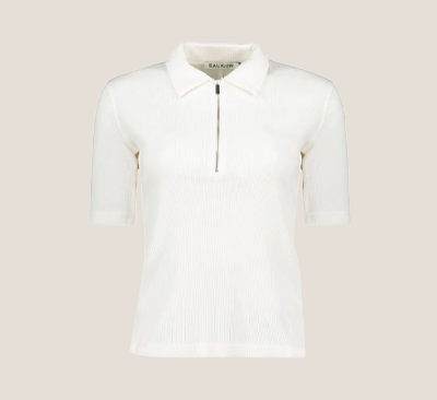 Ivy Organic Rib Zip Collar Top
