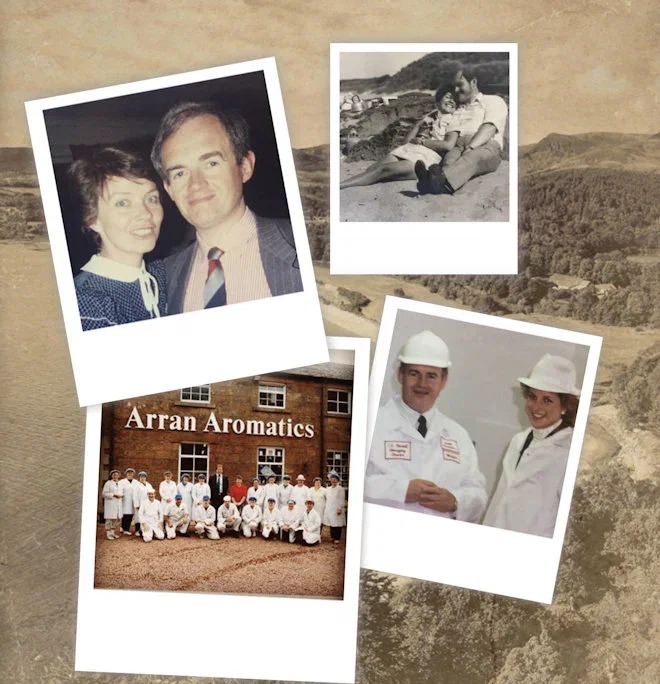 a collection of images of Arran waterfall and woman in a bath
