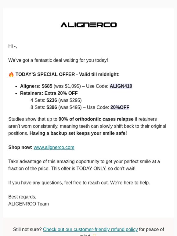 Limited-Time: 37% OFF + FREE Gifts + 20% OFF Retainers