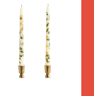 lemon taper candles