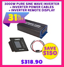 3000W Pure Sine Wave Inverter + Inverter Power Cables + Premium Inverter Remote Display