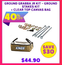 Ground Grabba JR Kit - Ground Stakes Kit + Clear Top Canvas Bag