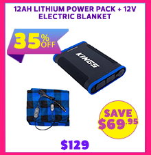 12ah Lithium Power Pack + 12V Electric Blanket