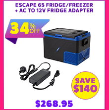 Escape 65 Fridge/Freezer + AC to 12V Fridge Adapter