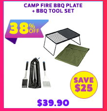 Camp Fire BBQ Plate + BBQ Tool Set