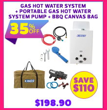 Gas Hot Water System + Portable Gas Hot Water System Pump + BBQ Canvas Bag