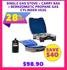 Single Gas Stove + Carry Bag + Bernzomatic Propane Gas Cylinder 453G