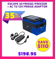 Escape 30 Fridge/Freezer + AC To 12V Fridge Adaptor