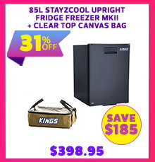 85L Stayzcool Upright Fridge Freezer MKII + Clear Top Canvas Bag