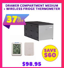 Drawer Compartment Medium + Wireless Fridge Thermometer