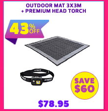 Outdoor Mat 3x3m + Premium Head Torch