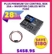 Plus Premium 12V Control Box 25A + Inverter Cables with fuse