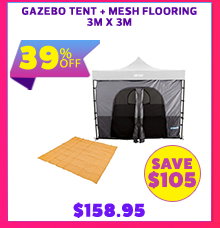Gazebo Tent + Mesh Flooring 3m x 3m
